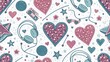 © Caitlin - Vintage Glitter Heart Tech Background - Retro Aesthetic Digital Art