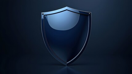 Wall Mural - Blue shield protection on dark background, security, safety and defense 