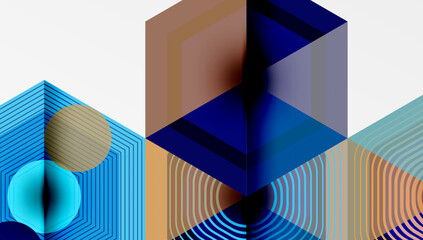 Poster - Hexagons design geometric abstract background