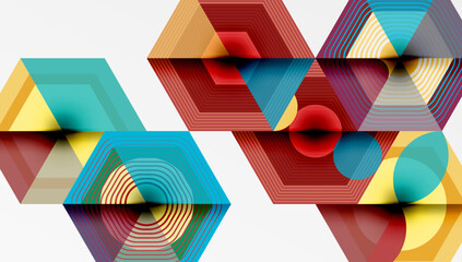 Poster - Hexagons design geometric abstract background