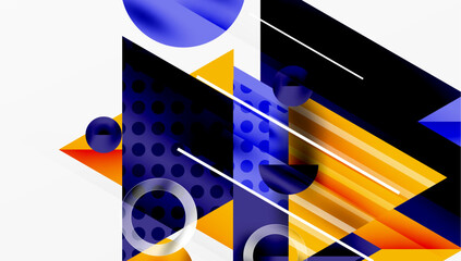 Aufkleber - Modern geometric background - overlapping triangles with smooth gradients and semi-transparency