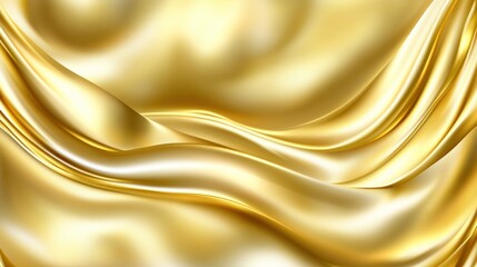 Wall Mural - Golden silk fabric waves, abstract background, luxury texture, design element