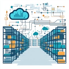Poster - cto in a high-tech data center with cloud computing visuals.