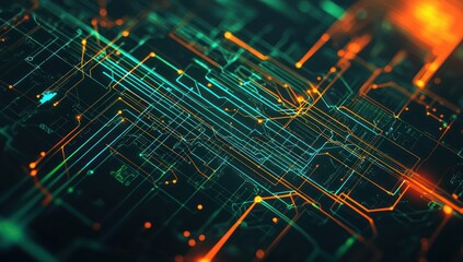 Poster - global ai systems connected through structured holographic layers, forming real-time intelligence.