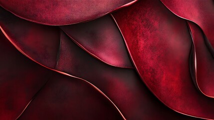 Wall Mural - Abstract Red Metal Waves