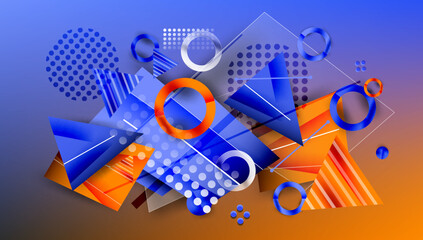 Poster - Creative triangles and circles composition