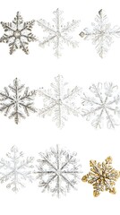 Poster - Elegant Snowflakes on White Background Winter Holiday Season Festive Decoration