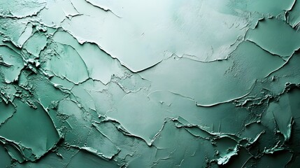 Poster - Abstract Texture of Mint Green Paint with Deep Shadows and Rich Surface Detail Artistic Style