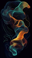 Poster - Abstract flowing lines create an artistic elegant wave formation