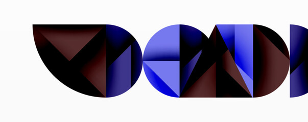 Wall Mural - Minimal geometric abstract background. Circle square and triangle design