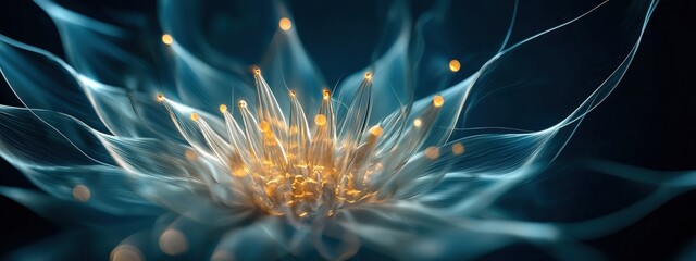 Poster - Abstract sunflower designs radiating light on a minimalist canvas