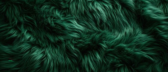 Poster - Luxurious Emerald Green Faux Fur Texture Close Up Abstract Background Design Element Backdrop