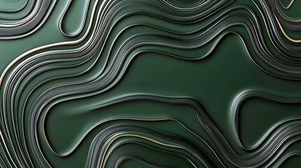 Wall Mural - Emerald green gold lines abstract background