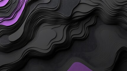 Abstract Black And Purple Layered Wave Design