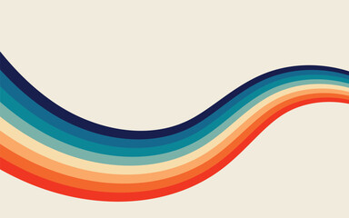Groovy retro  Vintage grunge colorful stripes background	