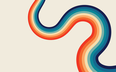 Groovy retro  Vintage grunge colorful stripes background	