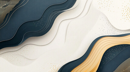 Fototapete - A clean and minimalistic geometric design with abstract  colorful shapes, Modern background with dynamic lines and shapes, Abstract geometric patterns created with translucent layers.
