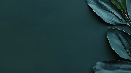 Wall Mural - Dark green leaves, flat lay, background, nature, design