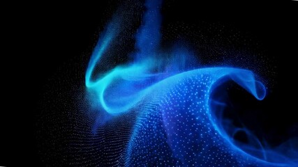 Wall Mural - blue smoke on black