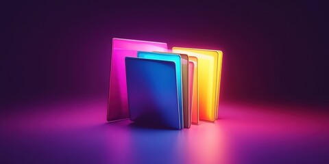 Poster - abstract network grid with files and folders, futuristic software interface, digital document manage