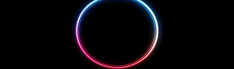 Neon circle, dark background, design