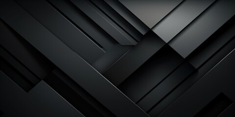 Aufkleber - 3d black diamond pattern abstract wallpaper on dark background, Digital black textured graphics poster background