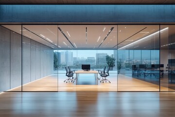 Poster - empty room meeting in modern office interior design