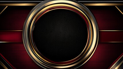 Wall Mural - Red gold circle frame background design