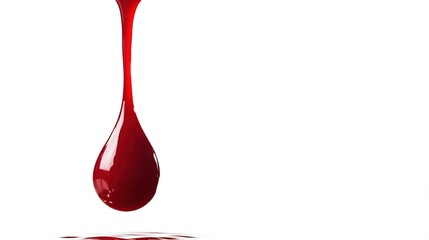 Aufkleber - Crimson Liquid Descent A Captivating Image of Fluid Dynamics and Intense Color on White