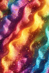 Poster - Radiant Rainbow River of Glittering Light and Color in Abstract Festive Design