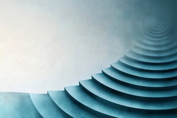 Poster - Abstract Staircase Design with Soft Light and Misty Background for Modern Art and Creative Projects