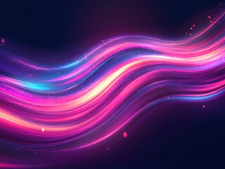Poster - Abstract light trails in vibrant pink and blue hues creating a dynamic and modern design