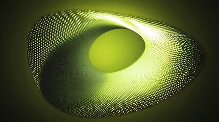 Poster - Abstract green glowing torus, dark background, digital art, website