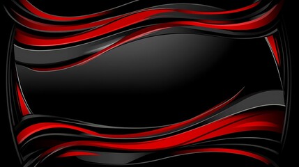 Wall Mural - Red black wave abstract background (1)