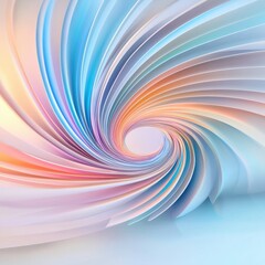 Poster - Sacred spiral glowing in soft rainbow colors on a white background