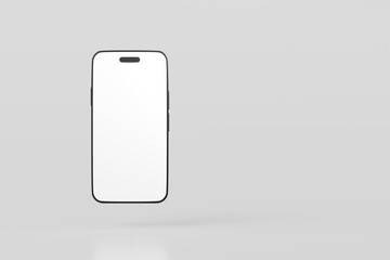 Poster - Minimal empty screen smartphone mockup on isolated white background. Minimal empty screen mobile phone mockup .3d render.