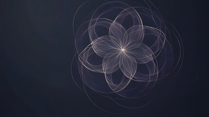 Wall Mural - Abstract flower design, dark background