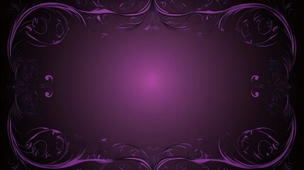 Wall Mural - Purple floral frame, gradient background, design template