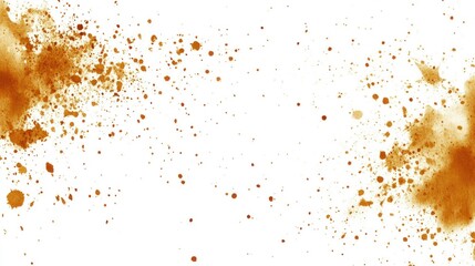 Wall Mural - Orange paint splatters on white, textured background