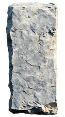 Poster - Majestic Stone Block Isolated on White Background Capturing Texture and Natural Beauty