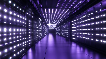 Wall Mural - Purple LED Corridor