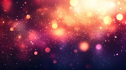 Poster - Abstract Cosmic Backdrop with Glowing Particles and Bokeh Lights for Festive Celebrations