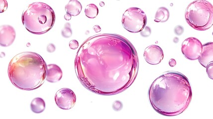 Poster - Floating Pink Spheres Abstract Background Gentle Light and Color Beautiful and Clean