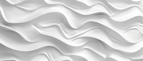 Wall Mural - Abstract 3d seamless white wave pattern with dynamic light and shadow for modern wall decorative panels and textured backgrounds