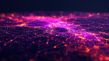 Poster - Dynamic digital network visualization abstract art technology colorful environment aerial view connectivity concept