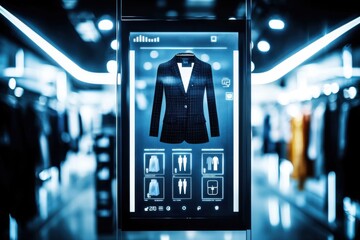 Poster - Digital fashion displays a retail revolution in modern interactive shopping mall environments