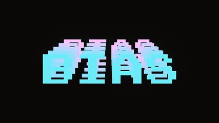 Poster - Animated pixel inscription bias in the y2k style with a digital pixel scanning effect. Favorite idol in k-pop fan slang. Alpha channel