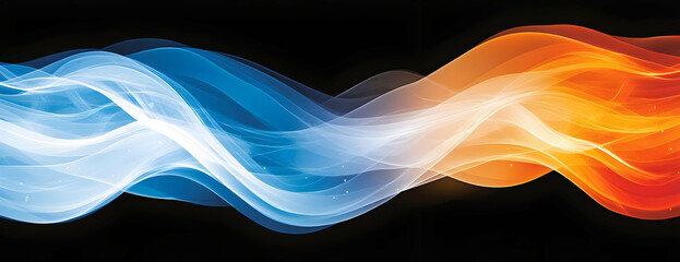 Abstract blue orange wave energy