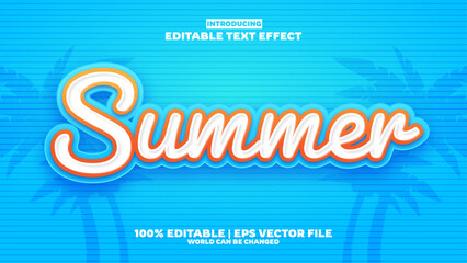 Poster - Summer editable text effect in modern trend style