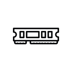 black line icon for ram